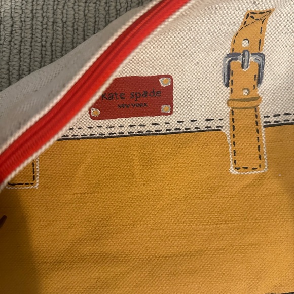 Kate Spade Canvas School Satchel Print Pouch – Large Zip Bag - Picture 5 of 10